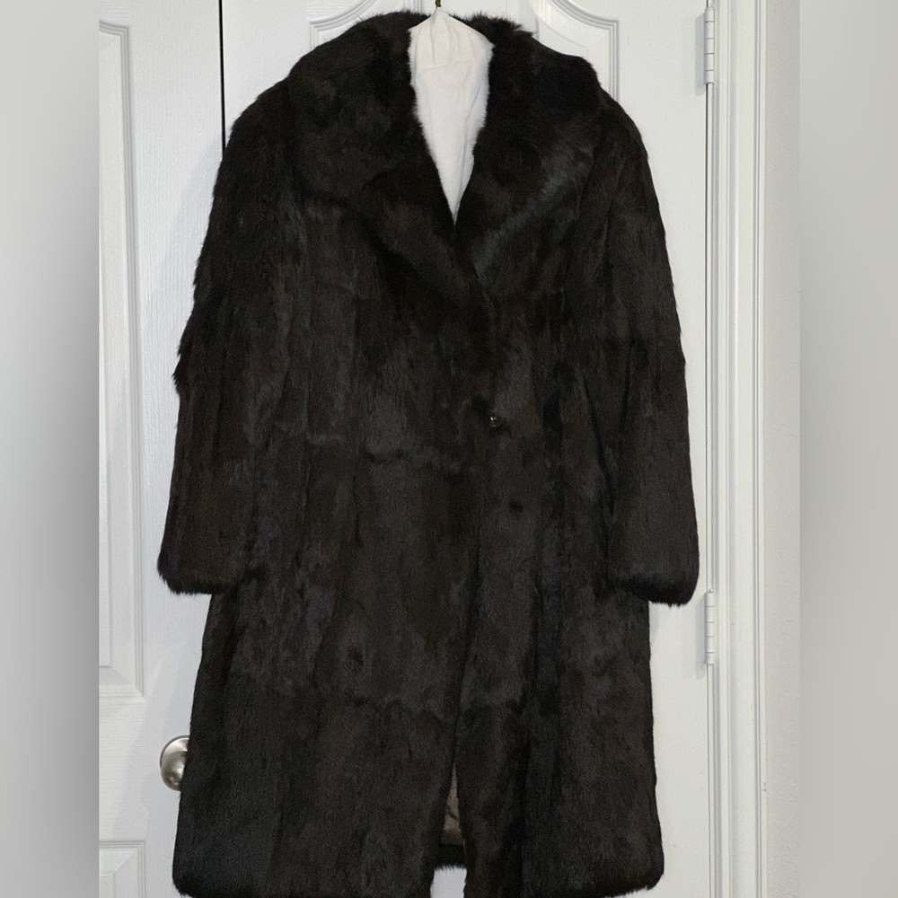 Vintage Real Rabbit Fur Coat long